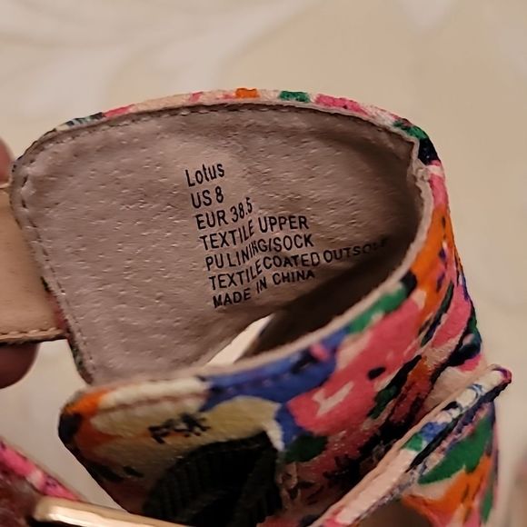 JustFab Lotus Floral High Heel Sandals - Picture 15 of 16